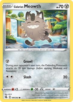 Pokemon Fusion Strike Galarian Meowth - 180