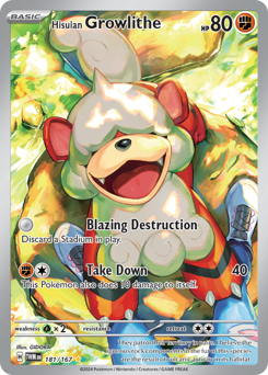 Pokemon Twilight Masquerade Hisuian Growlithe - 181