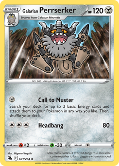 Pokemon Fusion Strike Galarian Perrserker - 181