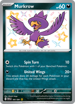 Pokemon Paldean Fates Murkrow - 181