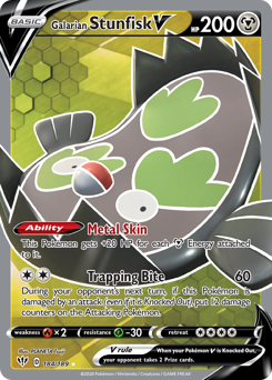 Pokemon Darkness Ablaze Galarian Stunfisk V - 184