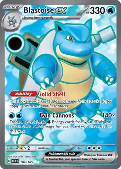 Pokemon 151 Blastoise ex - 184
