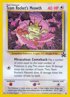 Pokemon Wizards Black Star Promos Team Rocket's Meowth - 18