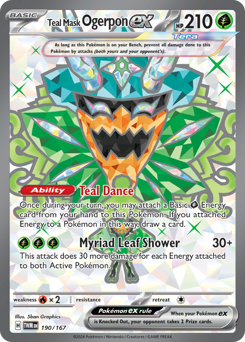 Pokemon Twilight Masquerade Teal Mask Ogerpon ex - 190