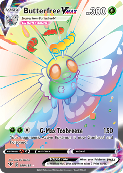 Pokemon Darkness Ablaze Butterfree VMAX - 190