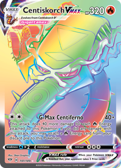 Pokemon Darkness Ablaze Centiskorch VMAX - 191