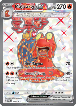 Pokemon Twilight Masquerade Magcargo ex - 191