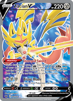 Pokemon Sword & Shield Zacian V - 195