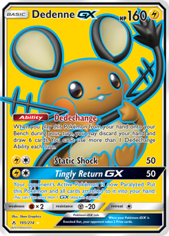 Pokemon Unbroken Bonds Dedenne-GX - 195