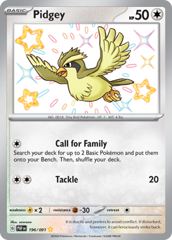 Pokemon Paldean Fates Pidgey - 196