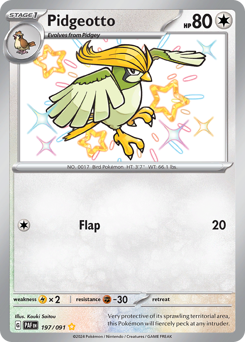 Pokemon Paldean Fates Pidgeotto - 197