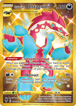 Pokemon Vivid Voltage Galarian Obstagoon - 198