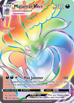 Pokemon Rebel Clash Malamar VMAX - 198
