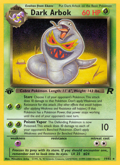 Pokemon Team Rocket Dark Arbok - 19
