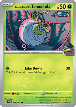 Pokemon Destined Rivals Team Rocket's Tarountula - 19