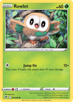 Pokemon Astral Radiance Rowlet - 19