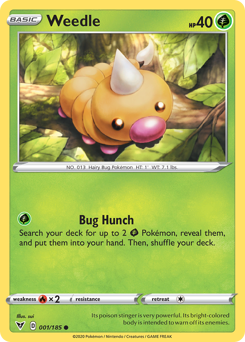Pokemon Vivid Voltage Weedle - 1