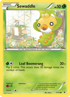 Pokemon Noble Victories Sewaddle - 1