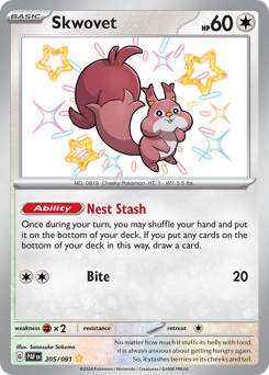 Pokemon Paldean Fates Skwovet - 205