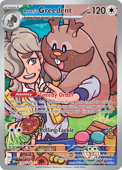 Pokemon Destined Rivals Arven's Greedent - 205