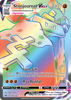 Pokemon Sword & Shield Stonjourner VMAX - 205