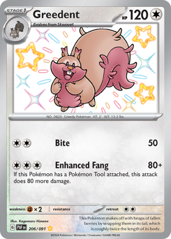 Pokemon Paldean Fates Greedent - 206