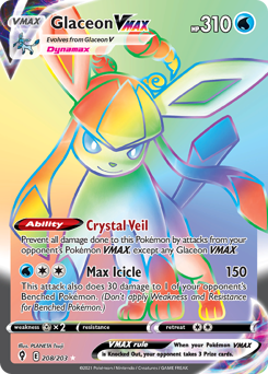 Pokemon Evolving Skies Glaceon VMAX - 208