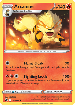 Pokemon Silver Tempest Arcanine - 20