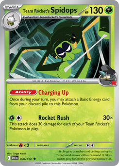 Pokemon Destined Rivals Team Rocket's Spidops - 20