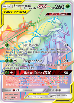 Pokemon Unbroken Bonds Pheromosa & Buzzwole-GX - 215