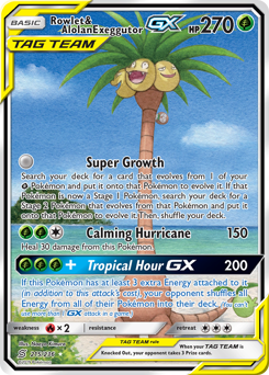 Pokemon Unified Minds Rowlet & Alolan Exeggutor-GX - 215