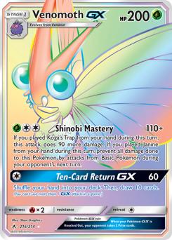 Pokemon Unbroken Bonds Venomoth-GX - 216