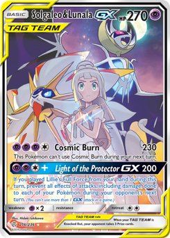 Pokemon Cosmic Eclipse Solgaleo & Lunala-GX - 216