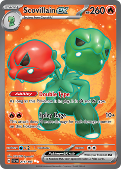 Pokemon Surging Sparks Scovillain ex - 216