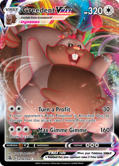 Pokemon Fusion Strike Greedent VMAX - 218