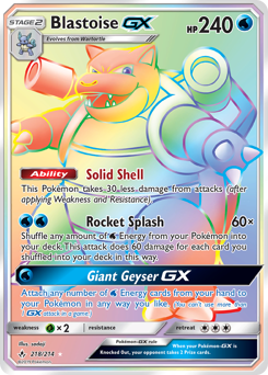 Pokemon Unbroken Bonds Blastoise-GX - 218