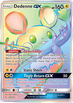 Pokemon Unbroken Bonds Dedenne-GX - 219