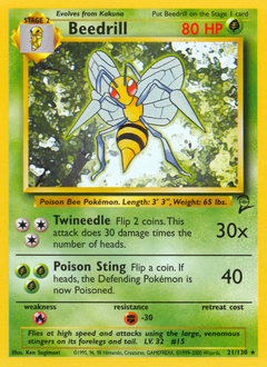 Pokemon Base Set 2 Beedrill - 21