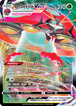 Pokemon Vivid Voltage Orbeetle VMAX - 21