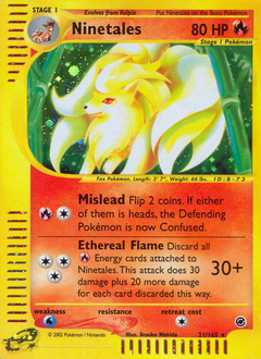 Pokemon Expedition Base Set Ninetales - 21