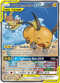 Pokemon Unified Minds Raichu & Alolan Raichu-GX - 221
