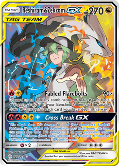 Pokemon Cosmic Eclipse Reshiram & Zekrom-GX - 222