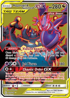 Pokemon Cosmic Eclipse Naganadel & Guzzlord-GX - 223