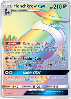 Pokemon Unbroken Bonds Honchkrow-GX - 223