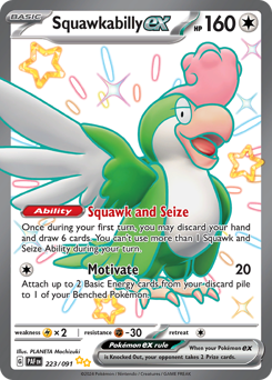 Pokemon Paldean Fates Squawkabilly ex - 223