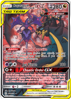 Pokemon Cosmic Eclipse Naganadel & Guzzlord-GX - 224
