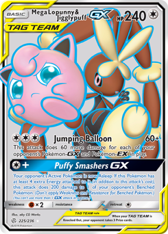 Pokemon Cosmic Eclipse Mega Lopunny & Jigglypuff-GX - 225