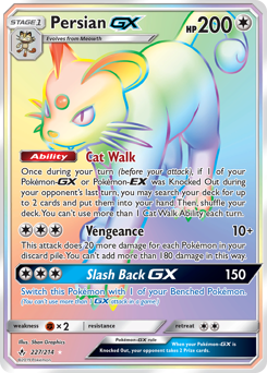 Pokemon Unbroken Bonds Persian-GX - 227