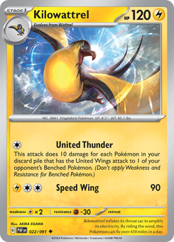 Pokemon Paldean Fates Kilowattrel - 22