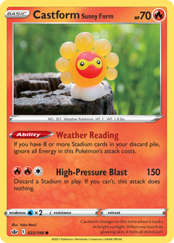 Pokemon Chilling Reign Castform Sunny Form - 22